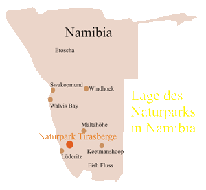Lage des Naturparks in Namibia